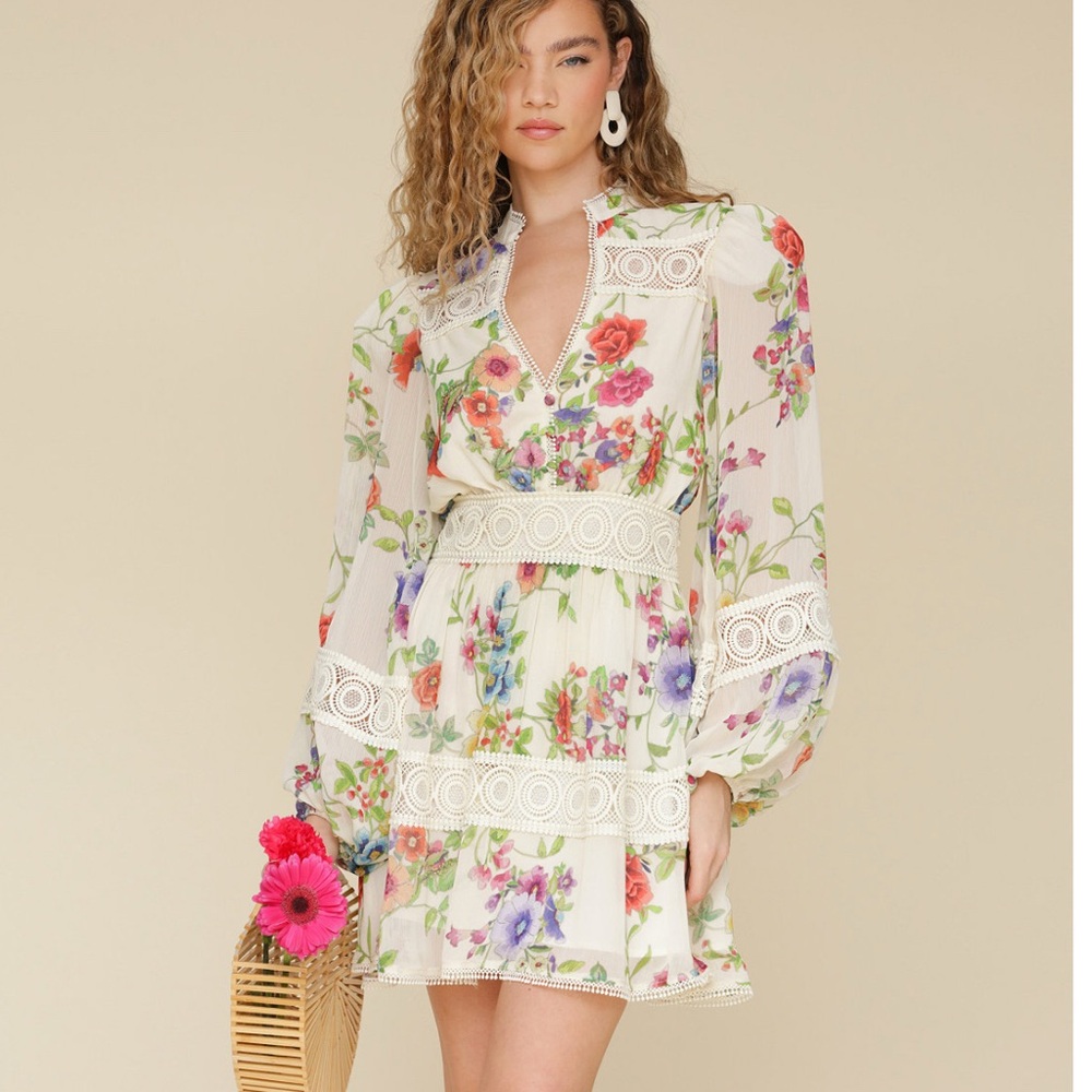 Avec Les Filles Pink and Purple Ruffled Tie Front Sundress